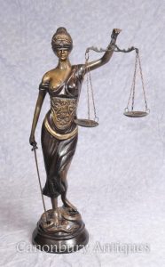 Bronze Lady Justice Statue Scales Legal Justitia Themis