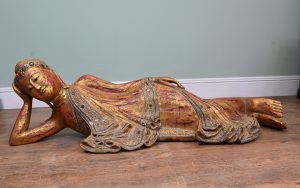 Burmese Reclining Buddha Statue Vintage Mandalay Buddhist 1930