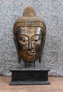 Vintage Burmese Buddha Bust Buddhism Mask Namaste 1930